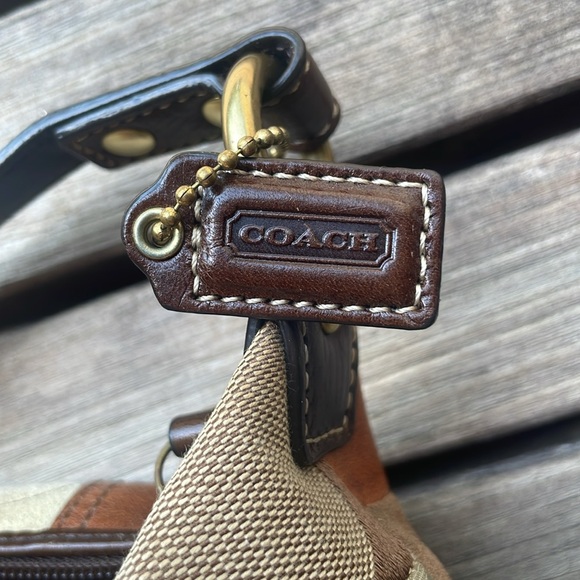 Authentic Brown Tan Animal Print Leather Suede Patchwork Coach Mini Bag Purse - Picture 12 of 12